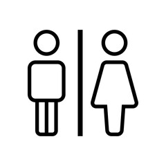 Man and woman silhouette icons for toilets template. Bathroom glyph icon for restroom sign vector illustration