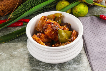 Indian cuisine - paneer with chilli