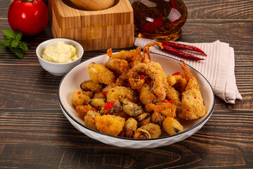 Fritto misto - deep fried seafood mix