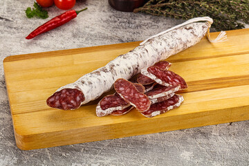 Spanish dry Fuet sausages snack