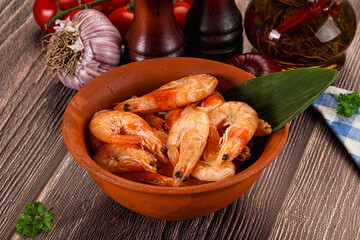Steamed red prawn with spices