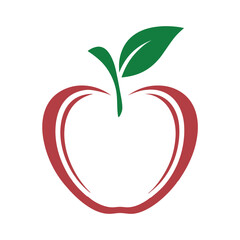 Minimal Apple Outline Vector Logo.