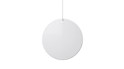 Blank Round Tag Hanging on String Perfect for Branding Design Mockup or Holiday Ornament