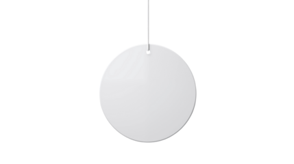 Blank Round Tag Hanging on String Perfect for Branding Design Mockup or Holiday Ornament