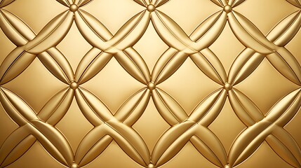 Fototapeta premium Golden leather luxury texture background with vintage upholstery pattern and stylish antique decor elements