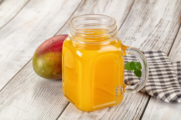 Sweet cold tropical mango juice