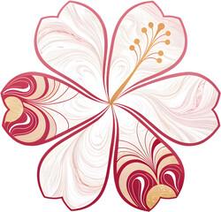 Elegant marble flower clipart with timeless artistic charm.