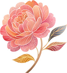 Elegant marble flower clipart with timeless artistic charm.