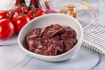 Raw chicken liver for cooking