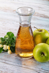 Apple yellow juice in the glass