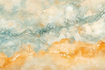 Abstract watercolor background in beige orange and teal