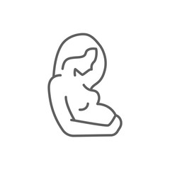 Pregnancy icon. Simple outline style. Pregnant woman, maternal, lady, fertility, mom, baby, mother, gynecology, health concept. Thin line symbol. Editable stroke
