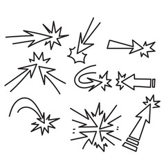 doodle arrow icon hit target impact cartoon