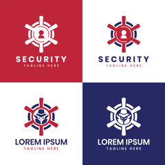 Vault security logo design for business vault hacker spy guard modern minimal company secured