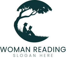 Woman Reading Underneath Green Tree book calm park