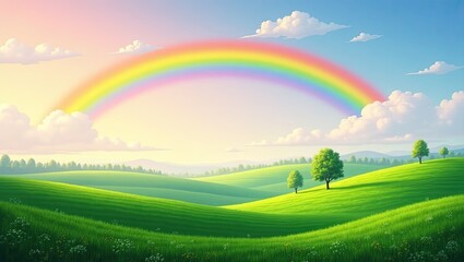 Obraz premium landscape with rainbow