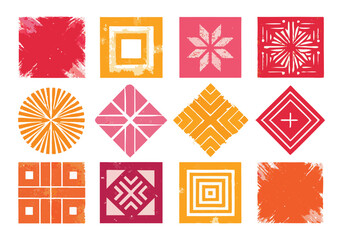 Vibrant Geometric Patterns A Collection of 12 Unique Designs