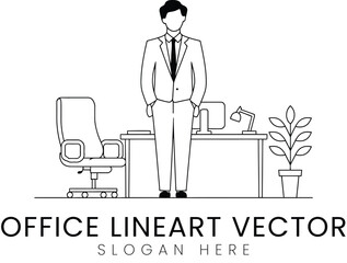 Professional Office Line Art Vector Design job    