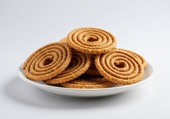 Pile of murukku snack isolated on transparent background