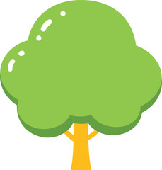 tree, cartoon, simple, green, flat design, minimalist
