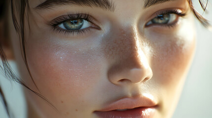 close up of a woman face