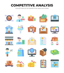 Competitive Analysis. 25 Essential Icons for Business Strategy