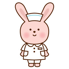 かわいいナースうさぎのイラスト