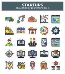 Collection of 25 Startup Icons: Business. Finance. and Marketing Visuals