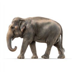 Obraz premium Isolated asian elephant walking on white background wildlife animal photography for nature lovers