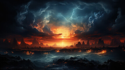 The Wrath of God Lightning and thunderstorm in the sea background.jpeg