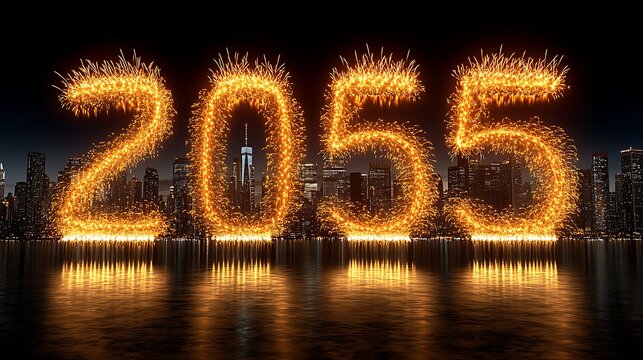 The year two thousand fifty five created from fireworks art