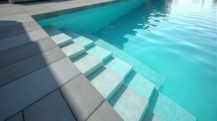 Obraz premium Luxurious Infinity Pool with Crystal Clear Water Reflecting a Serene Sky a Perfect Summer Escape