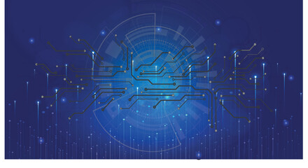 Abstract blue lines and blue dots  background