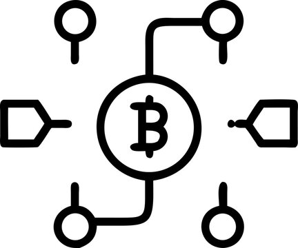 cripto currency vector outline icon on white or transparent background	