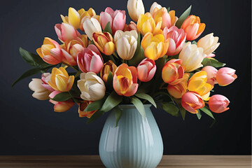 Tulips floral colourful spring tulip bunch