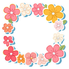 A cheerful frame of blooming flowers bringing joy and warmth