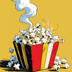 comic style popcorn illustration for graphic design