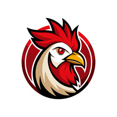 Aggressive Rooster / Chicken Head Mascot Logo