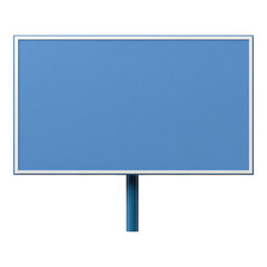 Blank blue digital billboard on a stand, perfect for advertising concepts or technology displays, isolated on white.