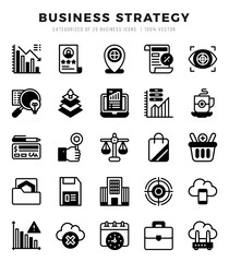Business Strategy Lineal Filled icons. Vector Lineal Filled illustration.