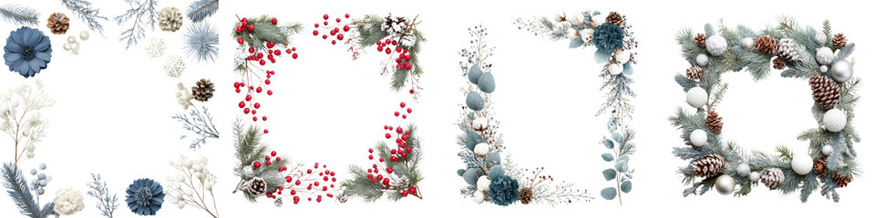 Festive, colorful wreath designs showcasing varied floral accents, natural elements, and seasonal motifs, perfect for holiday decoration ideas or seasonal events.