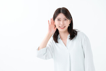 聞く女性