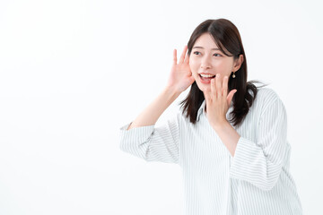 聞く女性・驚く