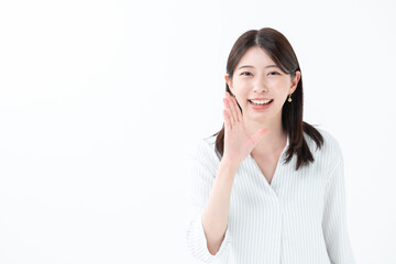 呼ぶ女性・応援・声援