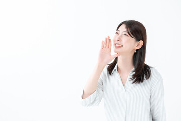呼ぶ女性・応援・声援