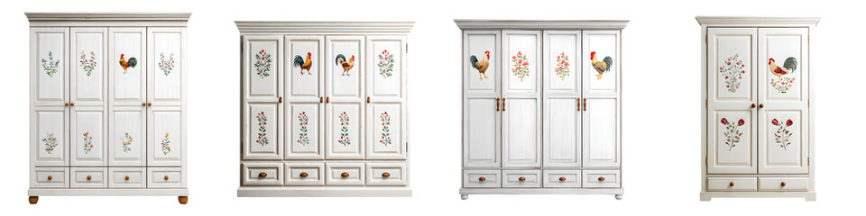Charming, decorative cabinets featuring floral motifs, vintage designs, vibrant colors, elegant finishes, and functional storage solutions ideal for home decor and interior design inspiration.