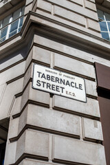 Obraz premium Finsbury Tabernacle Street Sign in London