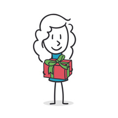 Woman Presenting a Thoughtful Gift. Concepts of celebration, generosity and thoughtfulness