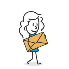 Mailwoman Delivering a Letter. Concept of mail delivery, communication, and important messages.