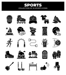 Collection of 25 Sports Icons. A Visual Guide to Summer and Winter Sports